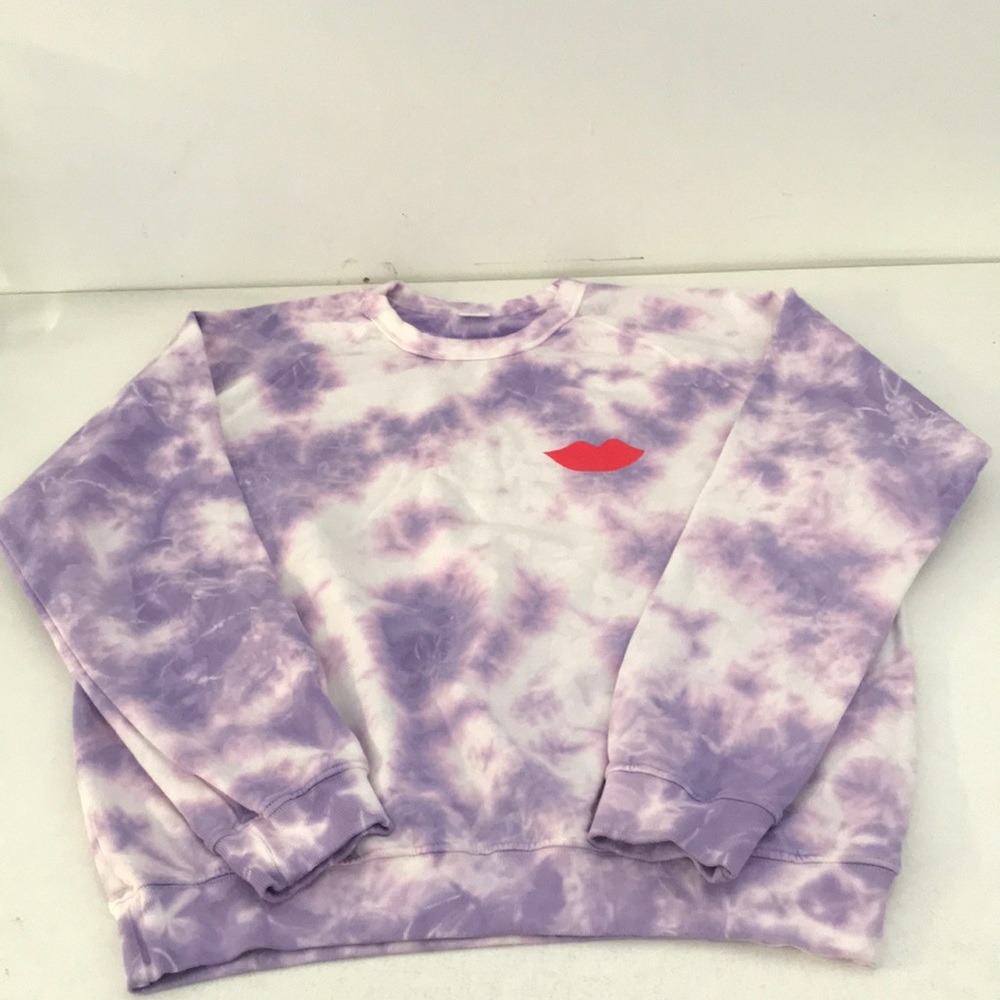 Clare V Tie Dye Lips Print Sweatshirt